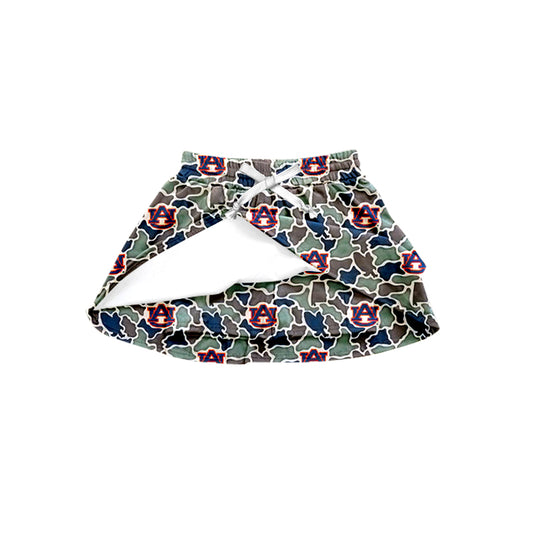 MOQ 5 pcs A U camo kids girls team active skirt