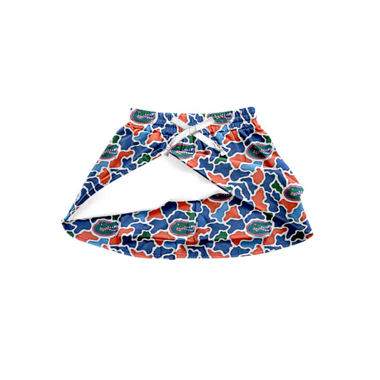 MOQ 5 pcs crocodile camo kids girls team active skirt