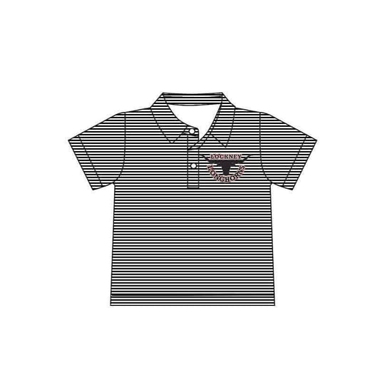 Deadline July 15 2025 black stripe short sleeves kids boys polo team shirt