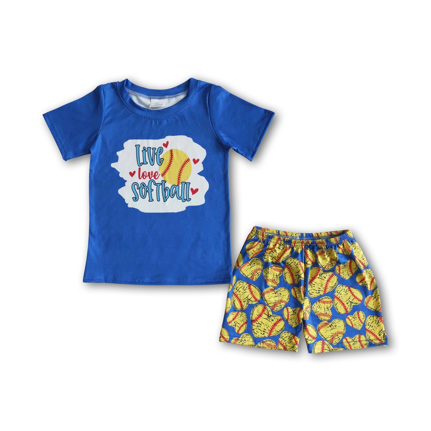 Love softball baby boy clothing set