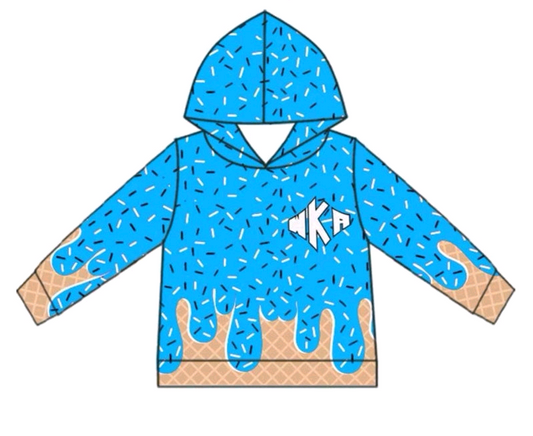 Deadline July 4 2025 blue ice cream sprinkle kids team hoodie
