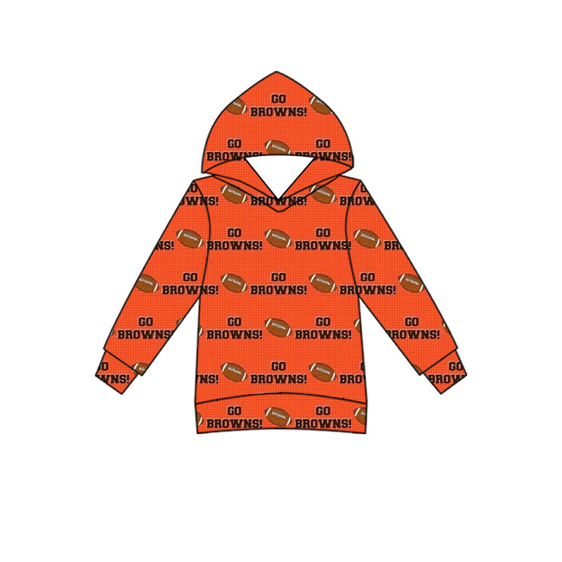 MOQ 3 pcs Orange football long sleeves kids team zipper pullover