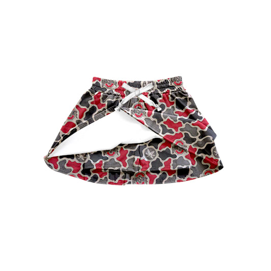 MOQ 5 pcs O camo kids girls team active skirt