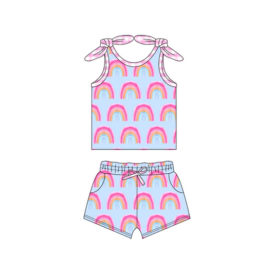 Deadline June 12 sleeveless rainbow top shorts girls clothes