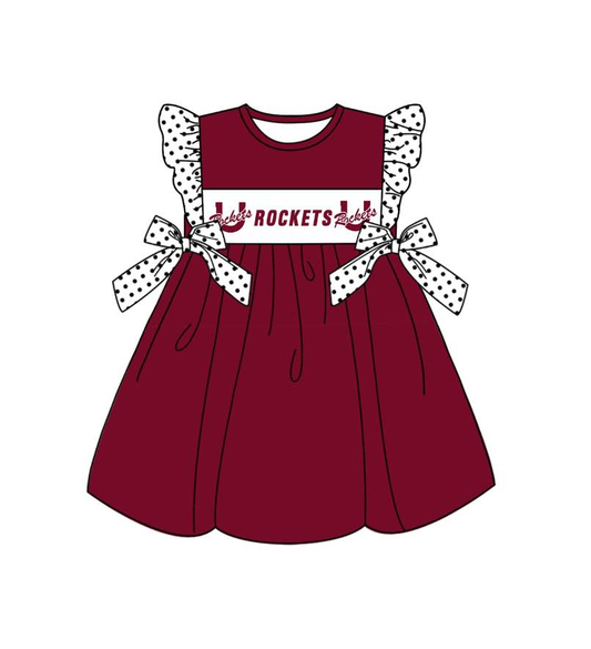 Deadline June 12 flutter sleeves maroon rockets girls team dress