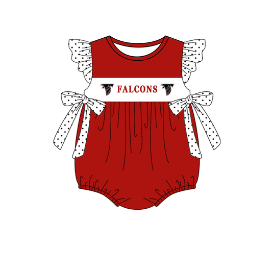 Deadline June 12 flutter sleeves red F baby girls team romper