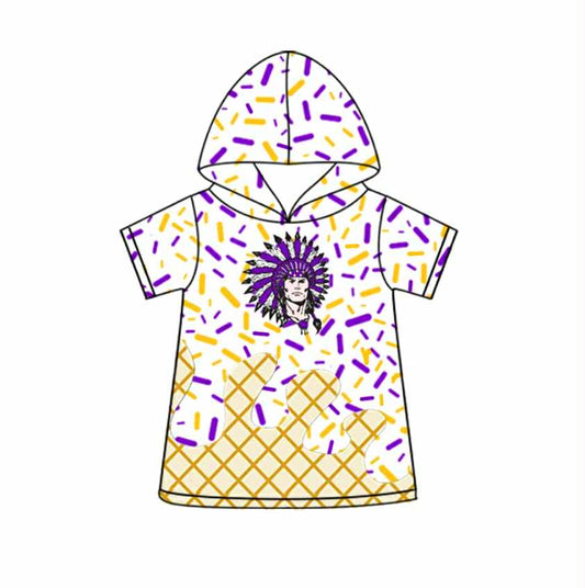 Deadline Aug 8 2025 purple yellow ice cream sprinkle kids team hoodie