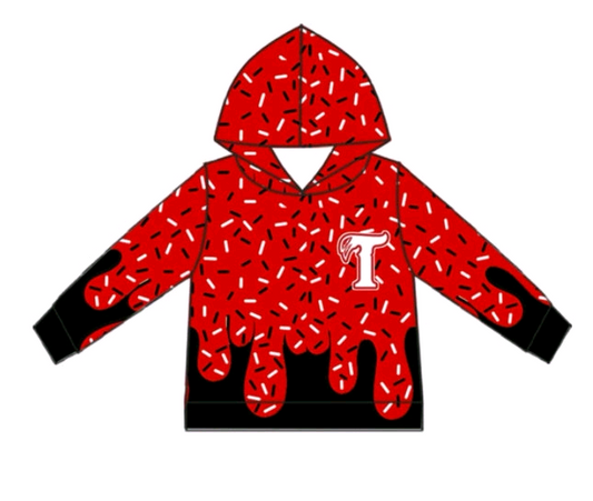 Deadline July 4 2025 red black ice cream sprinkle kids team hoodie