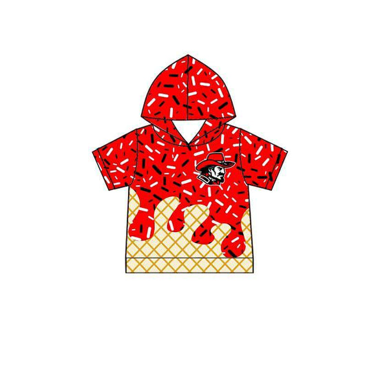 Deadline July 29 2025 short sleeves red ice cream sprinkle kids team hoodie