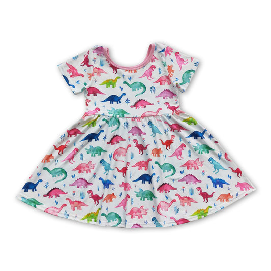 Girl Pink Dinosaur Dresses