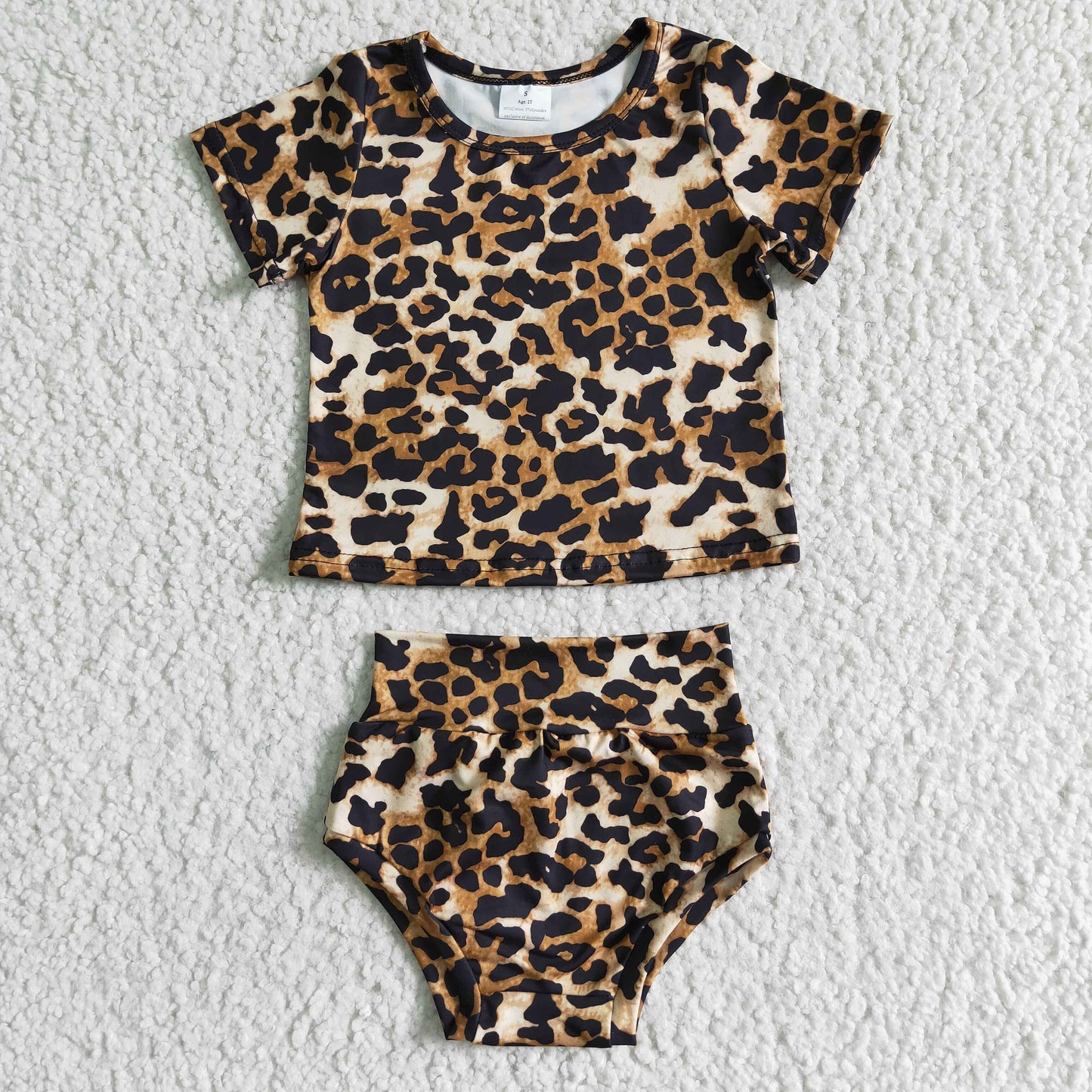 Girl Leopard Bummies set