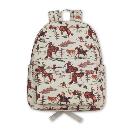 Horse rodeo kids western back to school backpack