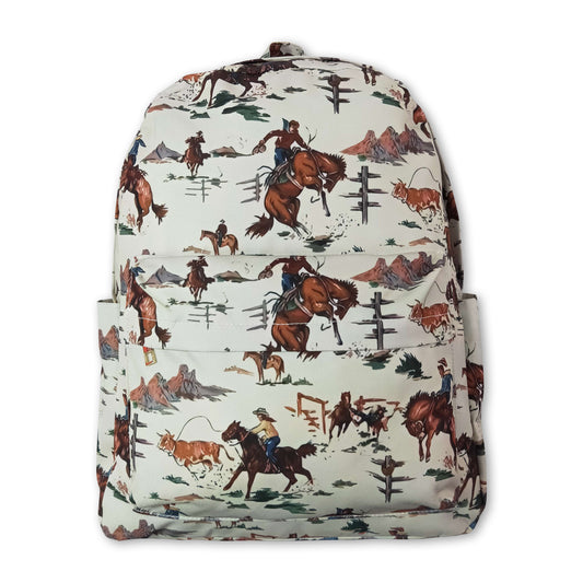 Horse rodeo kids western back to school backpack