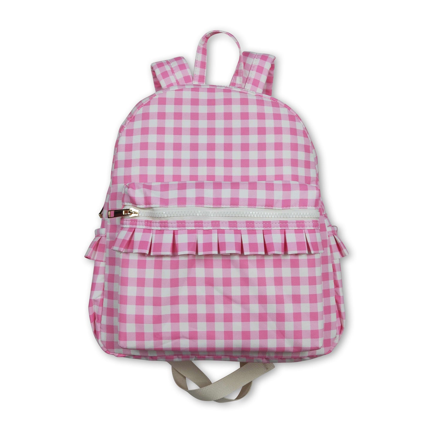 Pink plaid kids girls back to school backpack ship from US