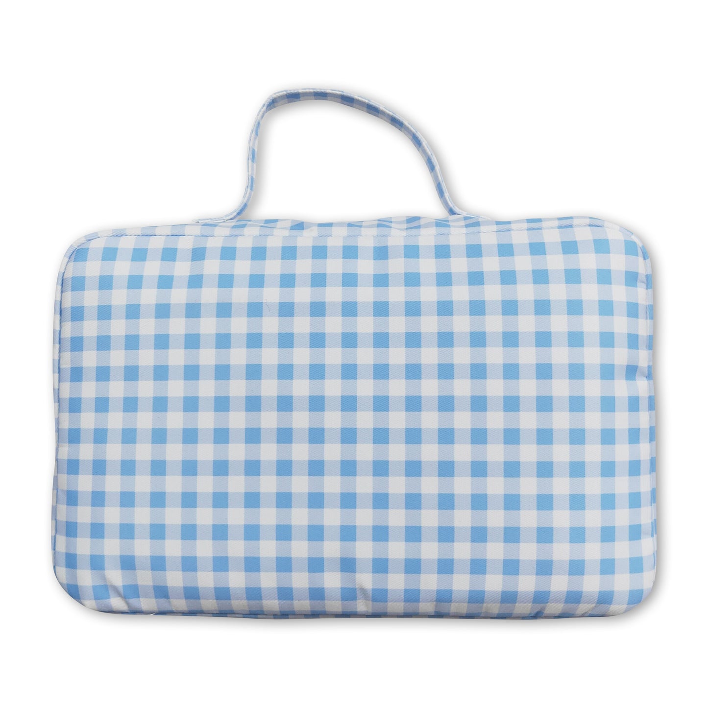 Blue plaid ruffle kids girls lunch box bag