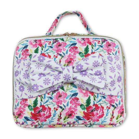 Lavender floral kids girls lunch box bag