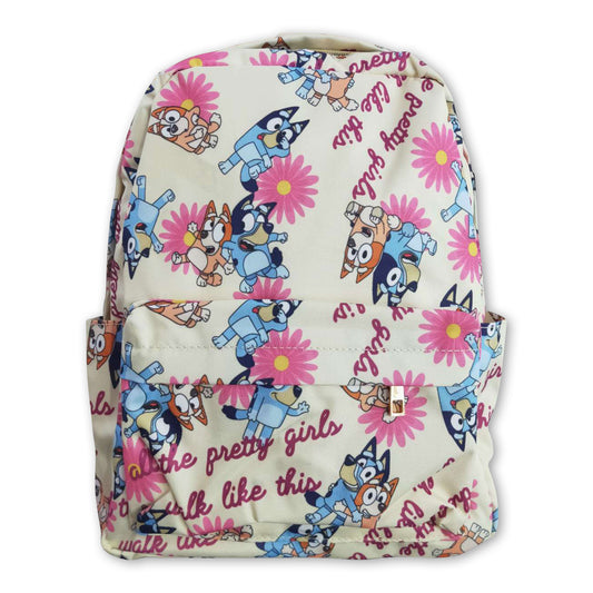 Dogs floral kids girls backpack