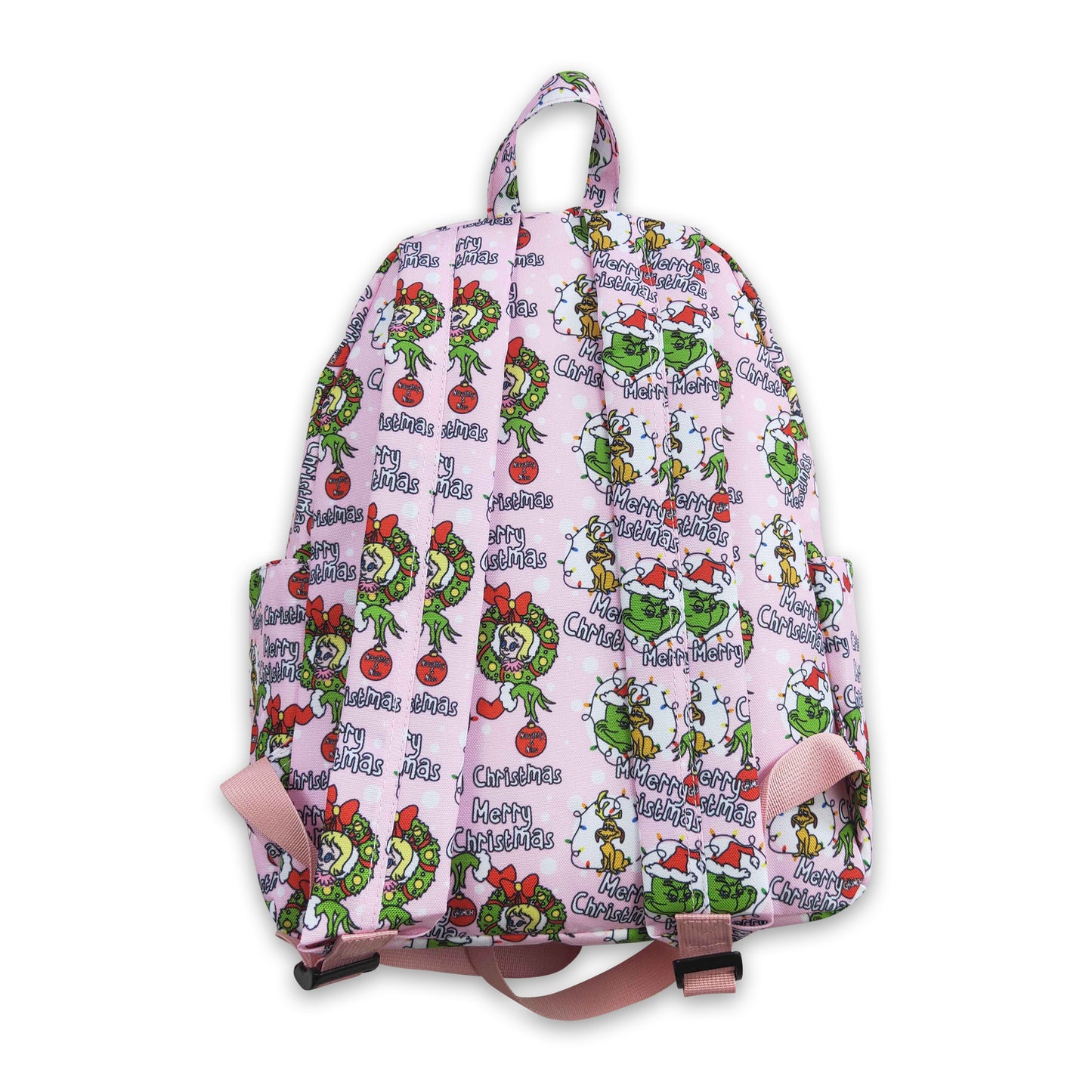 Merry Christmas pink green face girls backpack