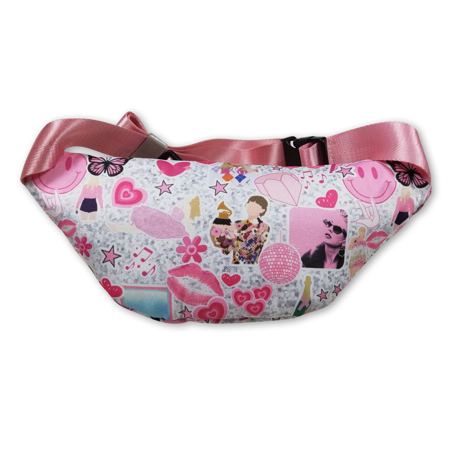 Pink guitar heart singer girls fanny pack