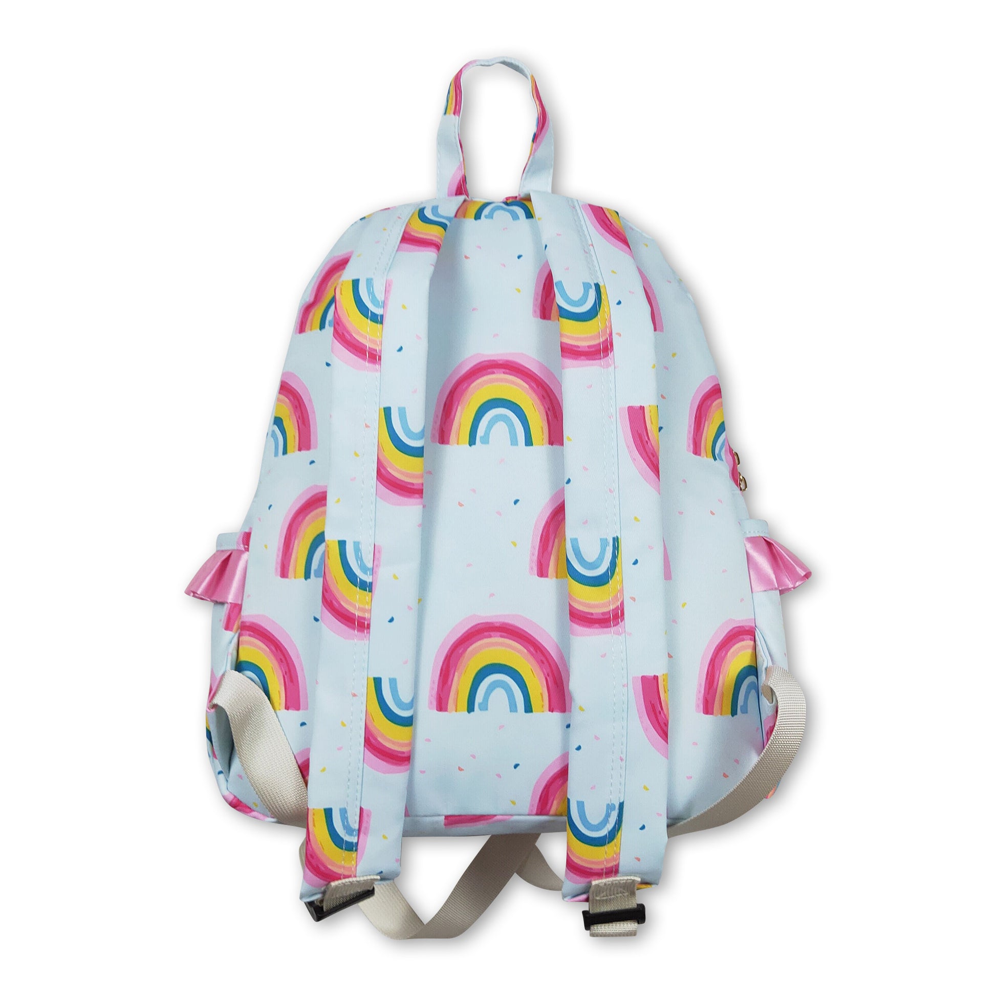Colorful rainbow ruffle kids girls backpack – Western kids clothes