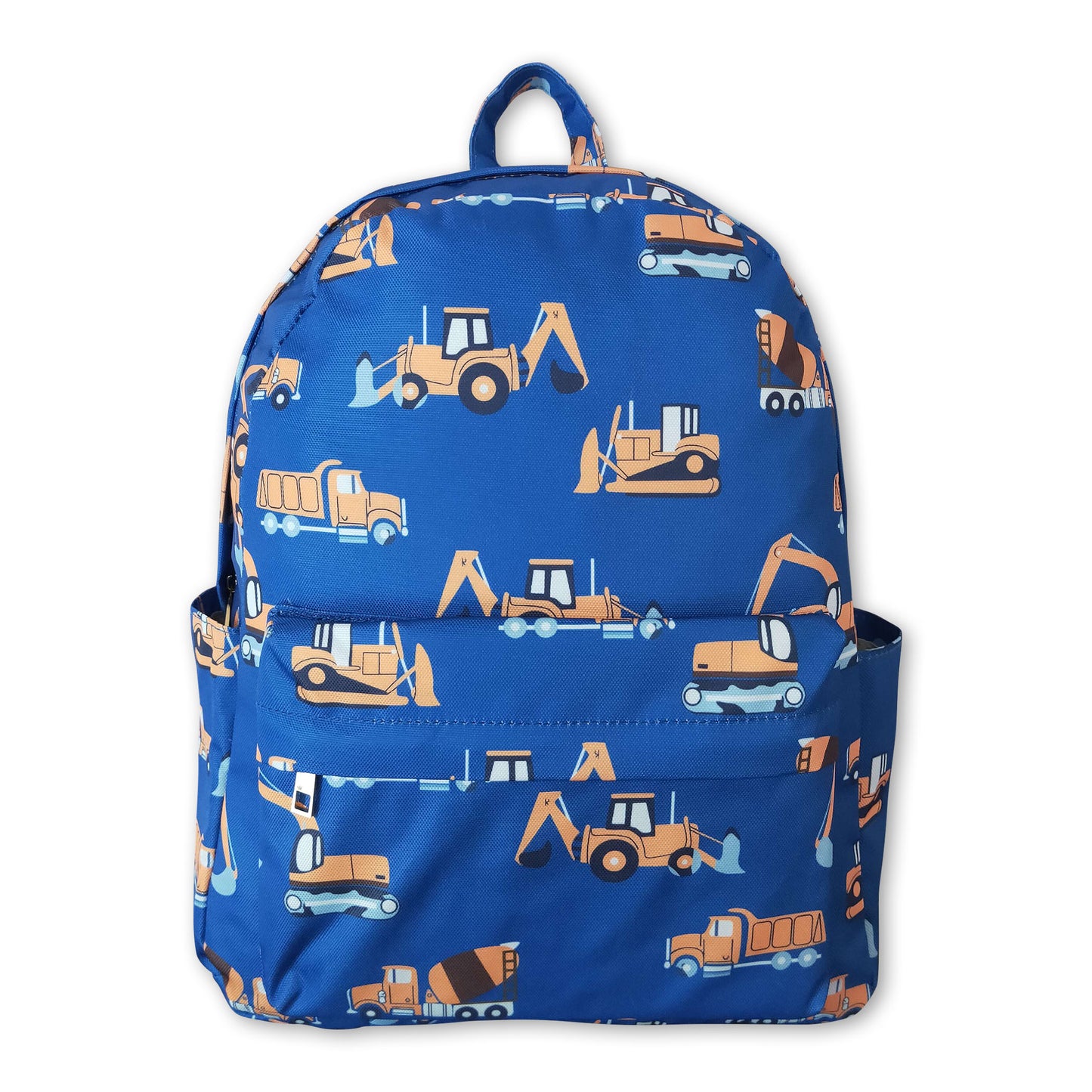 Blue constructions kids boys backpack