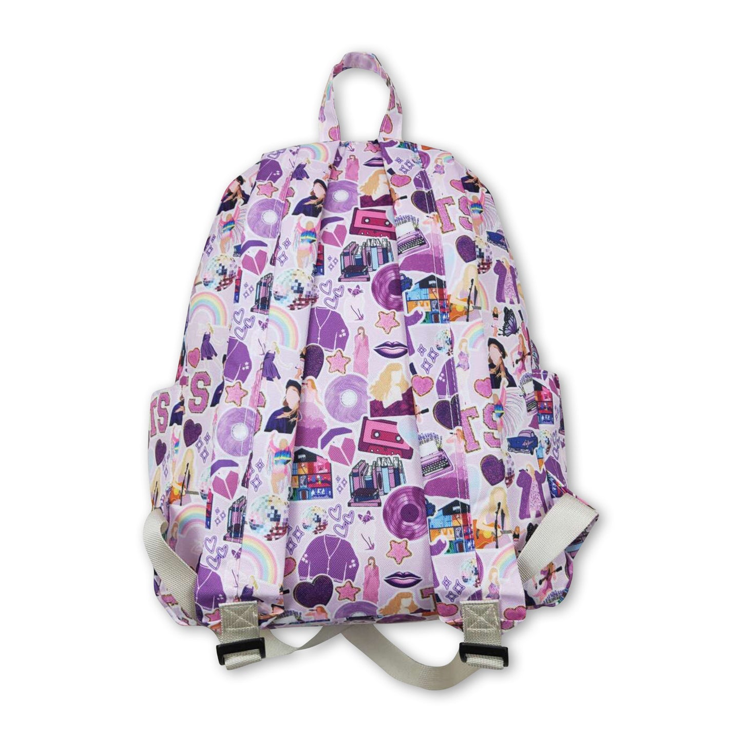 Lavender heart guitar singer girls backpack