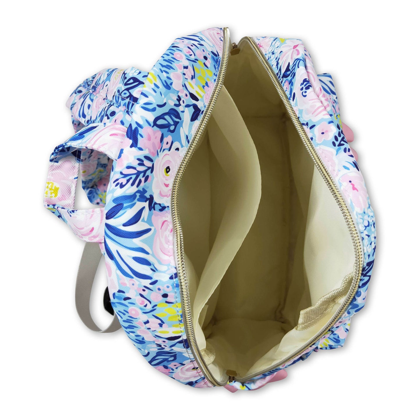 Blue flower ruffle girls backpack