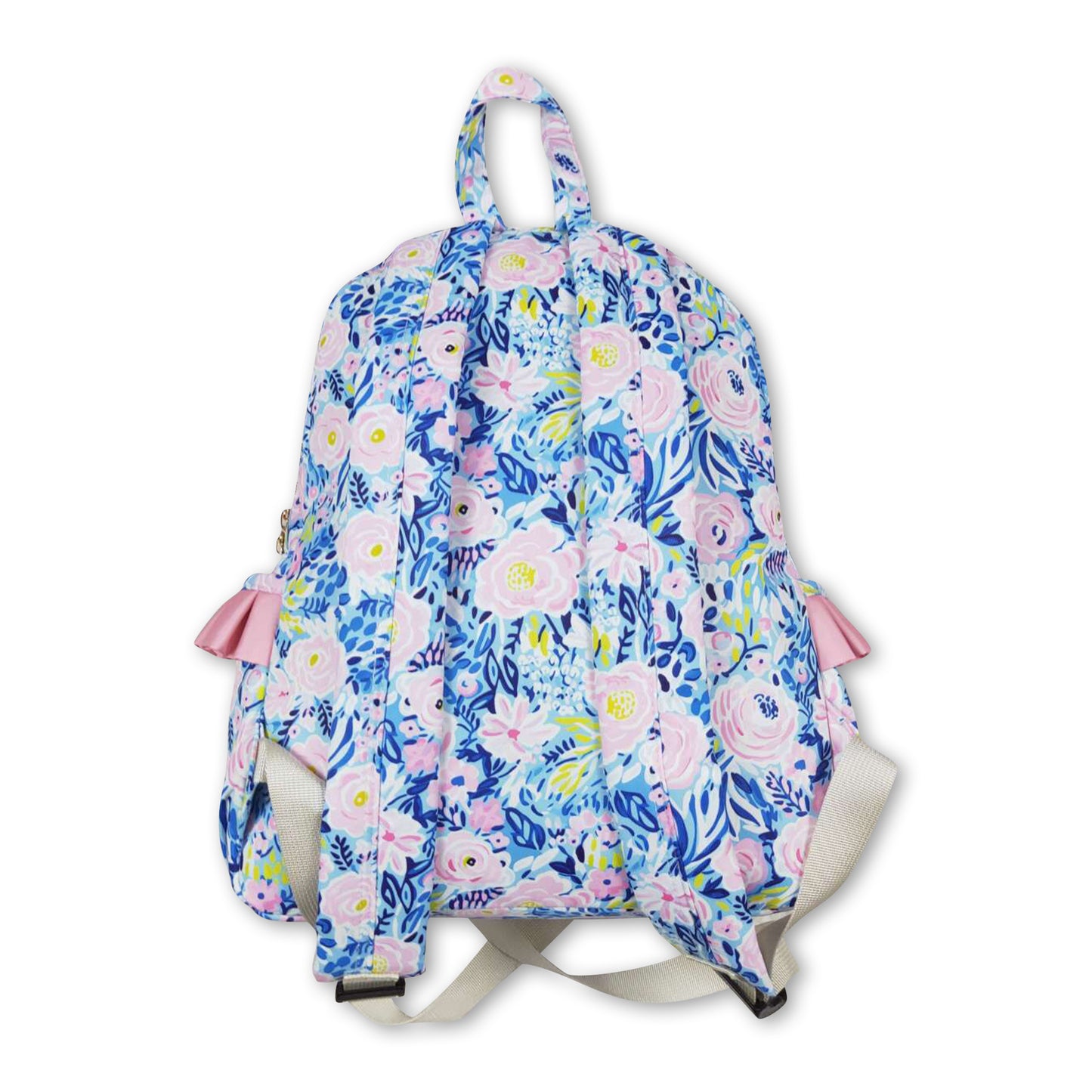 Blue flower ruffle girls backpack