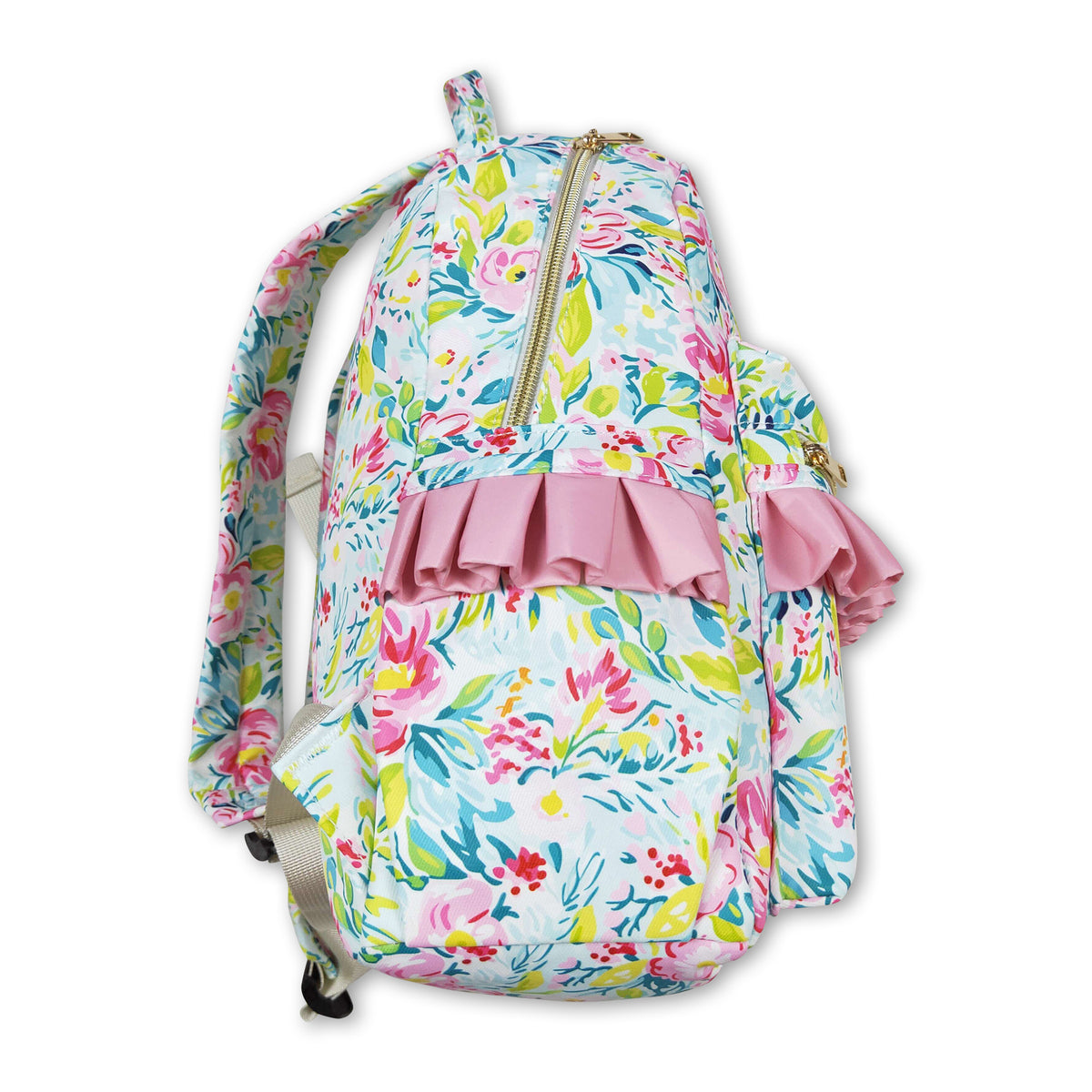 Pink Ruffly Backpack Green pink flower ruffle girls backpack – Western kids clothes