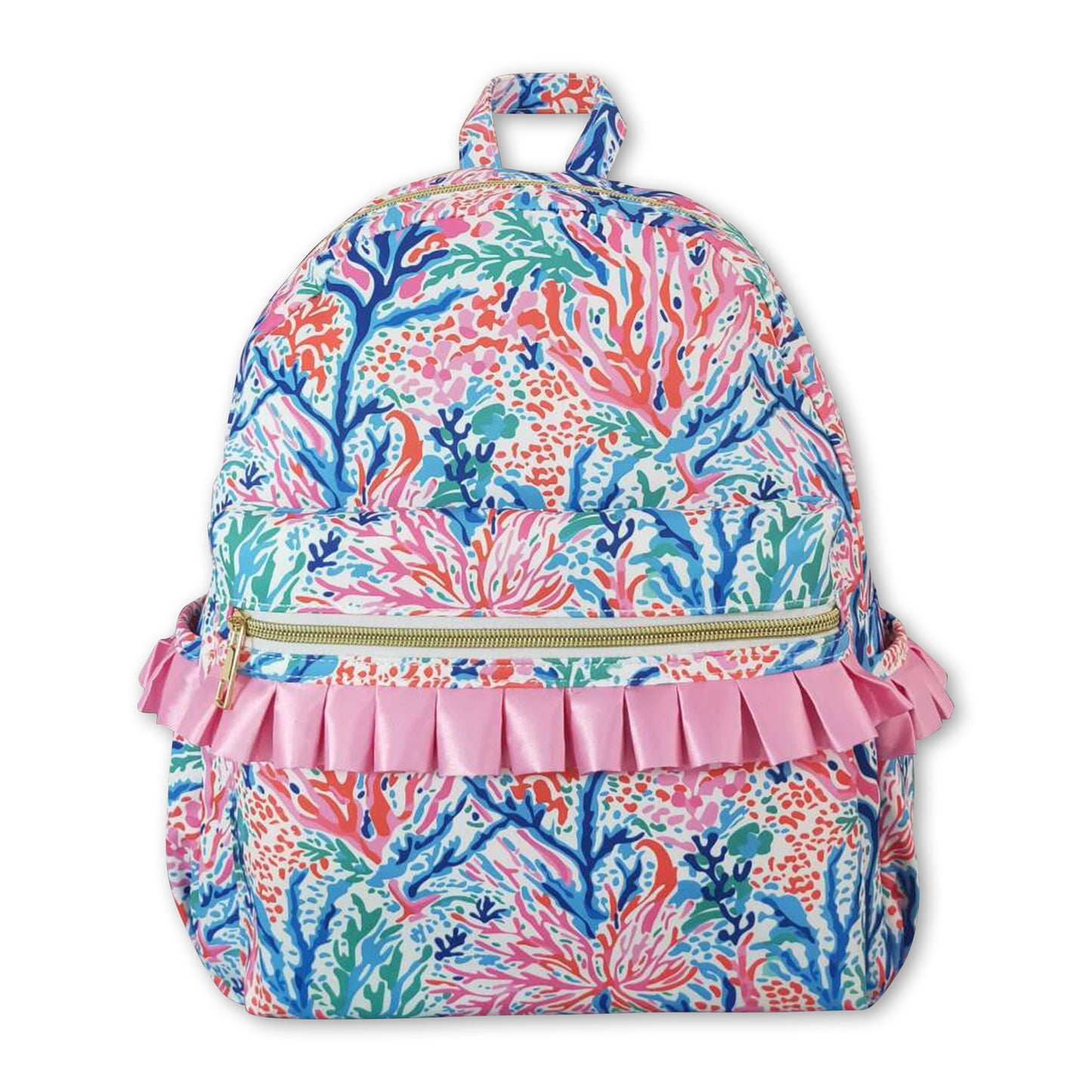 Pink blue watercolor kids girls backpack ship from US