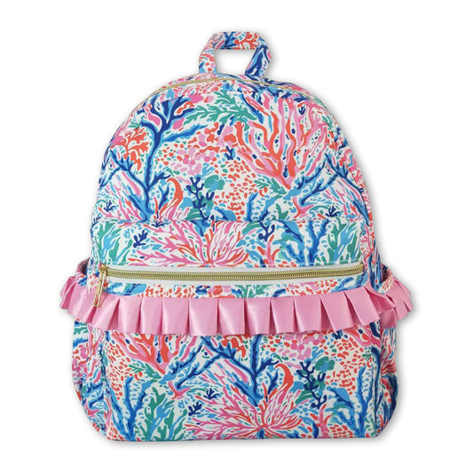 Pink blue watercolor kids girls backpack ship from US