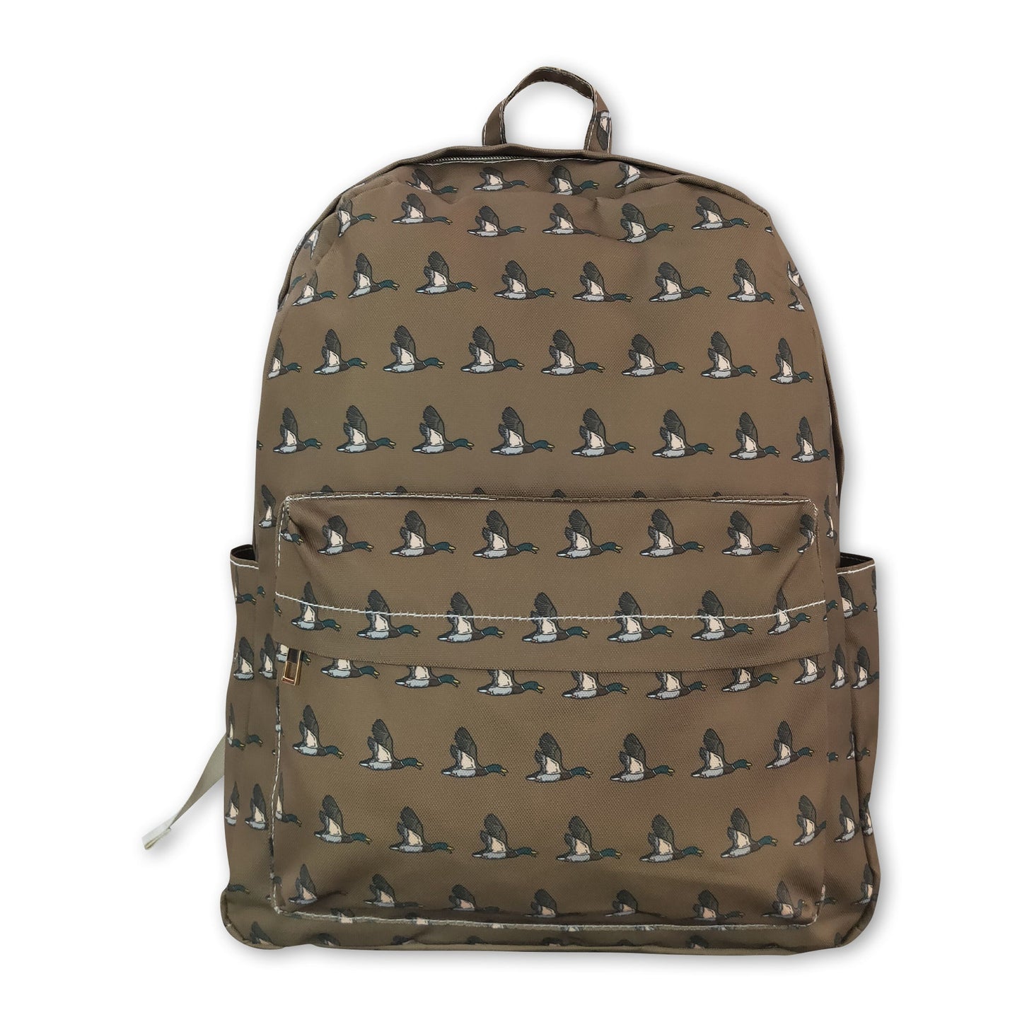 Brown duck print kids boys backpack