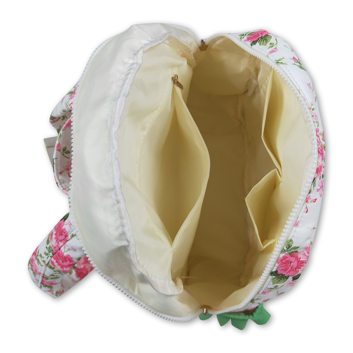 Green plaid ruffle floral baby girls backpack