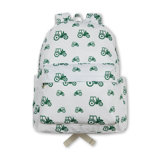 Green tractor farm kids boys backpack