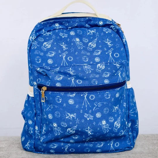 Blue outer space kids boys backpack