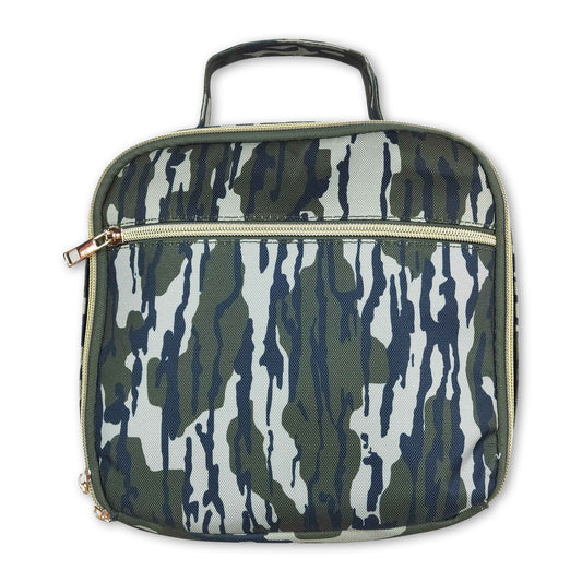Bottomland camo print kids lunch box bag