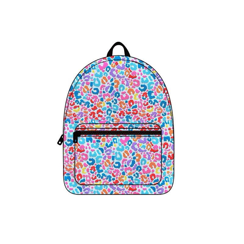 Colorful leopard kids girls backpack