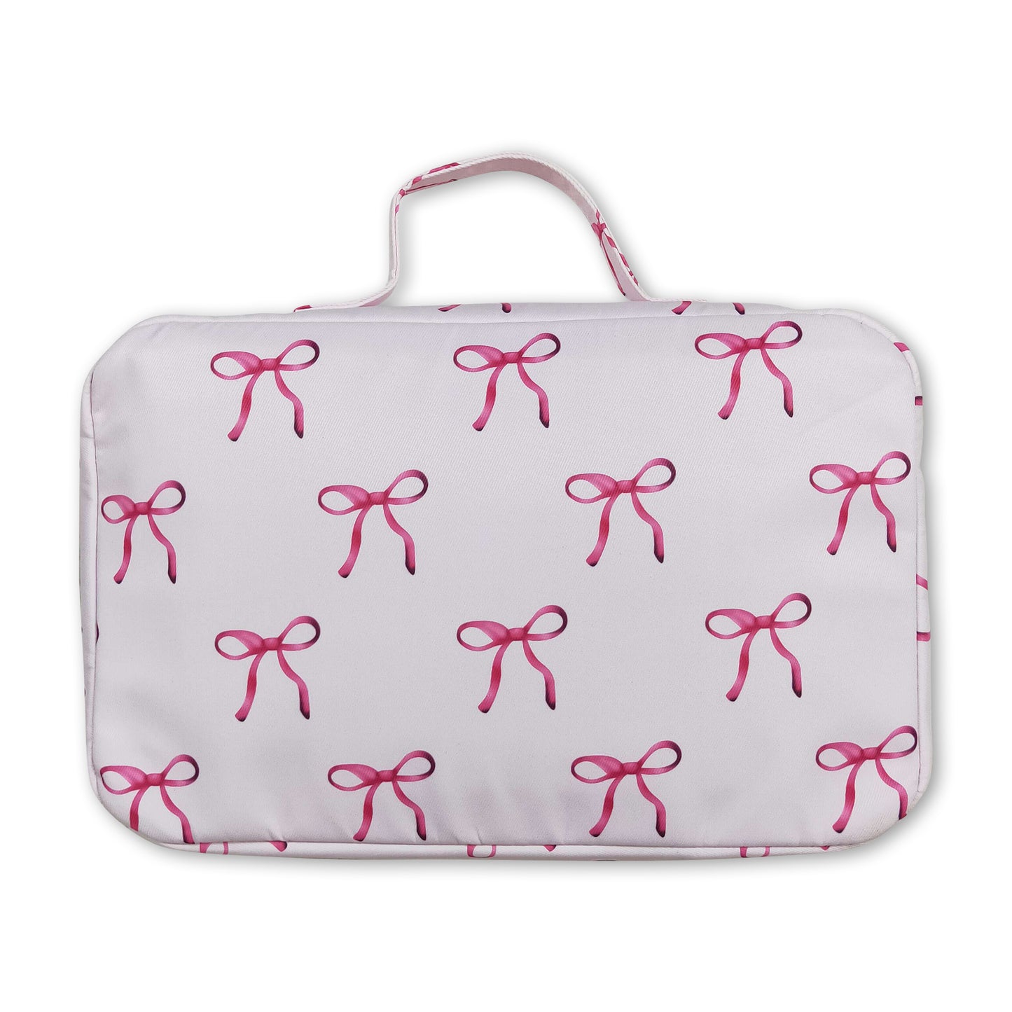 Pink bow polka dots ruffle kids girls lunch box bag