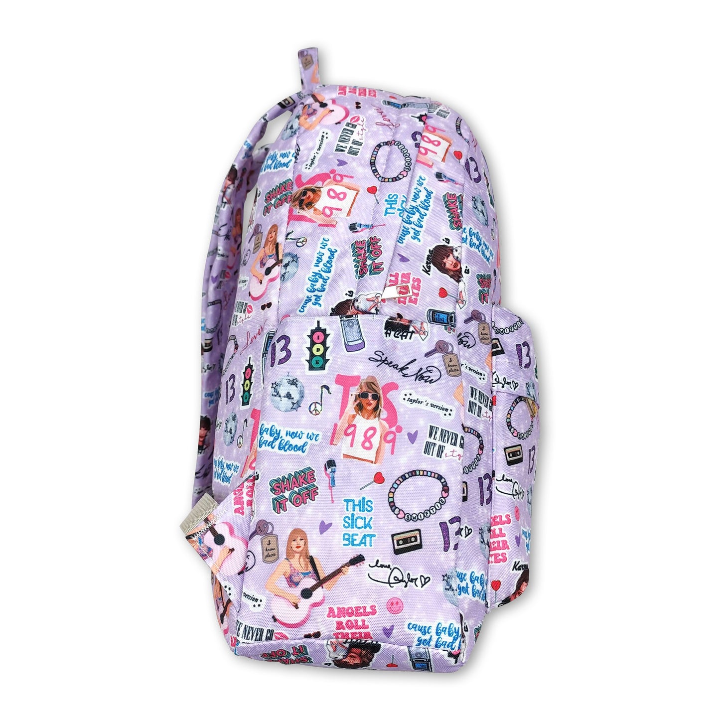 Lavender guitar singer kids girls backpack