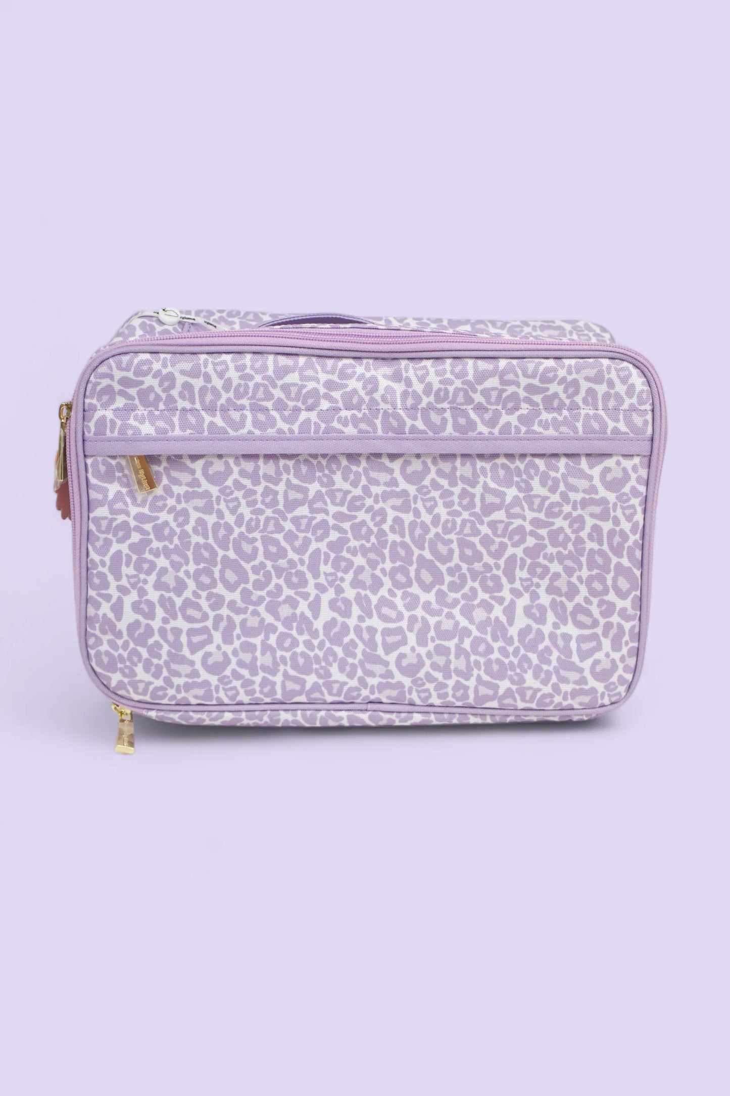 Lavender leopard girls lunch box bag