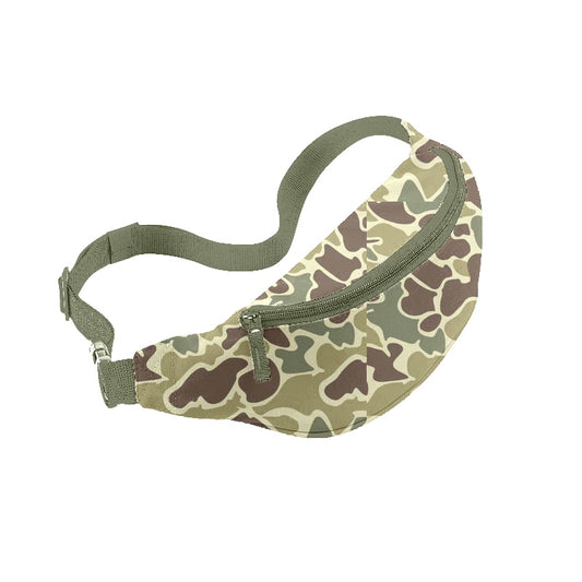 Brown camo print fanny pack