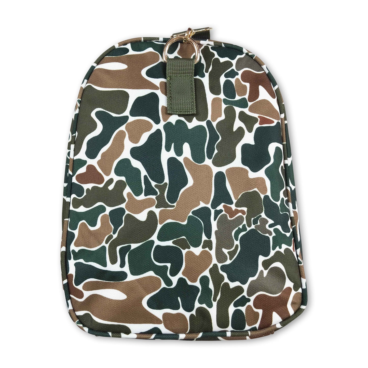 Brown camo duffel bag