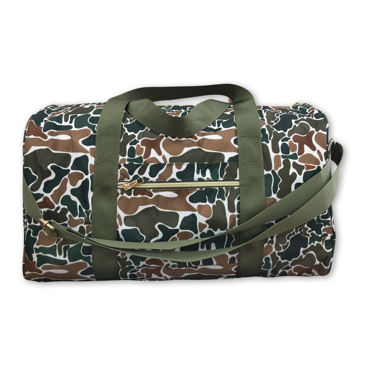 Brown camo duffel bag