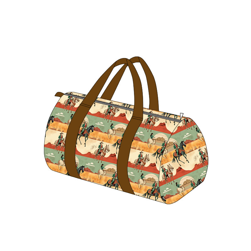 Brown horse rodeo western duffel bag