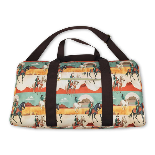 Brown horse rodeo western duffel bag
