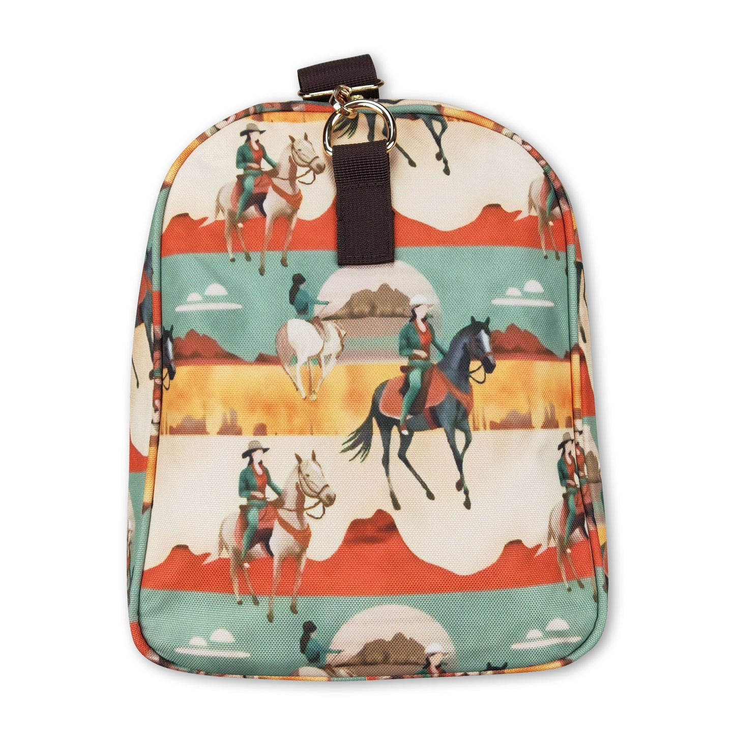 Brown horse rodeo western duffel bag