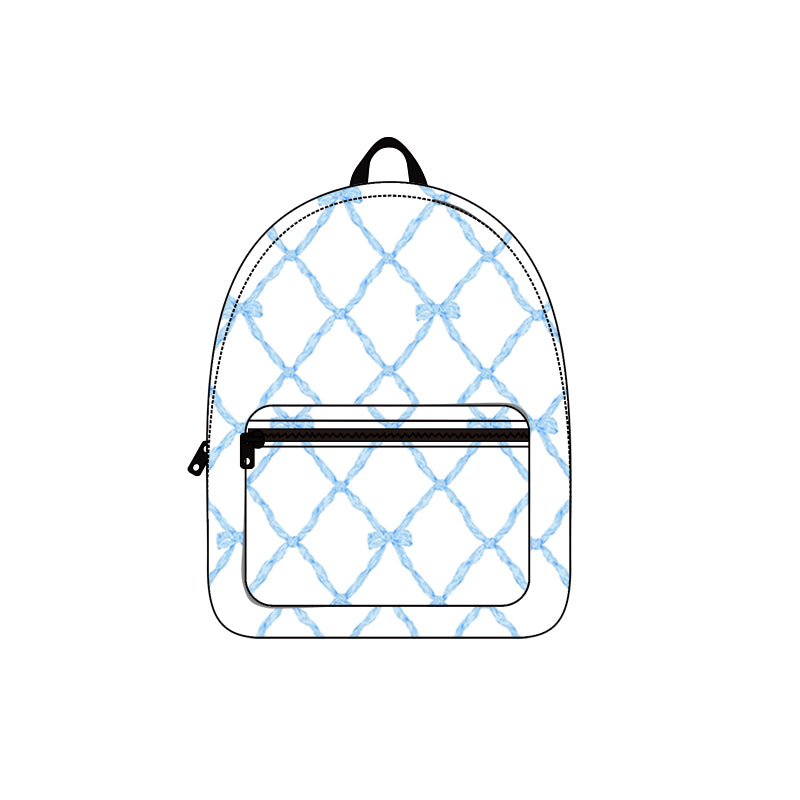 Light blue bow kids girls backpack