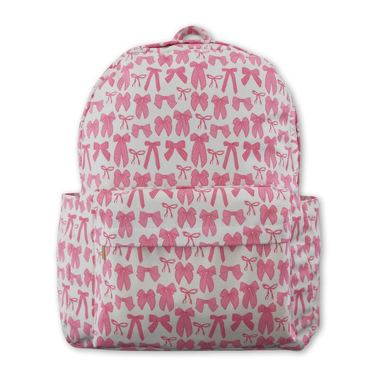 Pink bow children girls back to school backpack