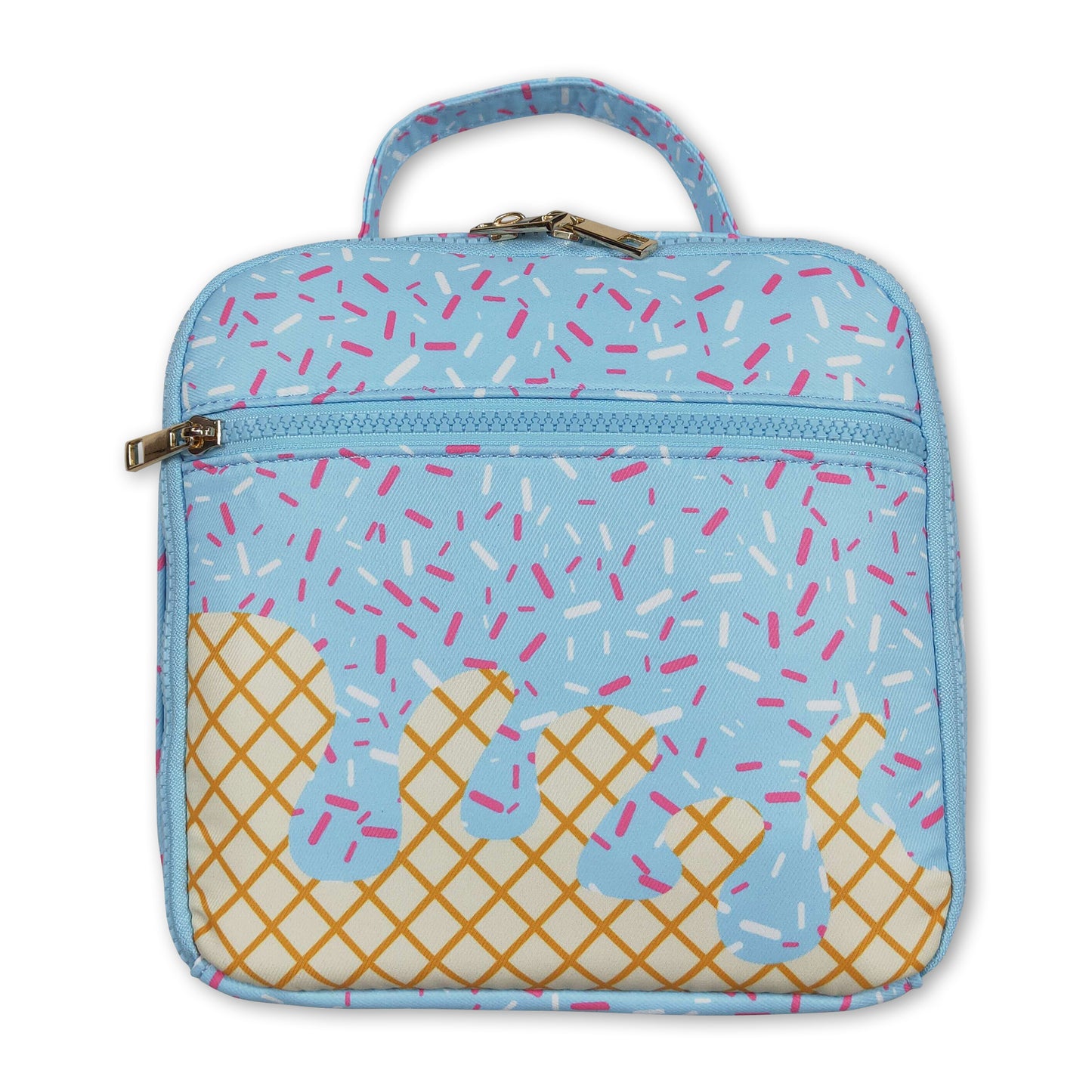 Light blue ice cream sprinkle kids lunch box