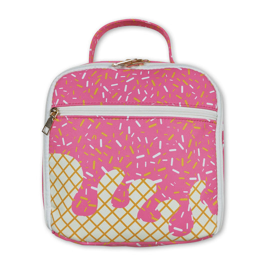 Pink ice cream sprinkle kids girls lunch box